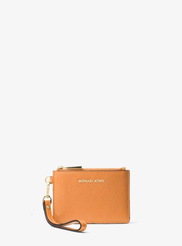 Damske Penazenky Michael Kors Leather Coin Purse Hnede Žlté - Doplnky Michael Kors Vypredaj | ZPVRC-0297